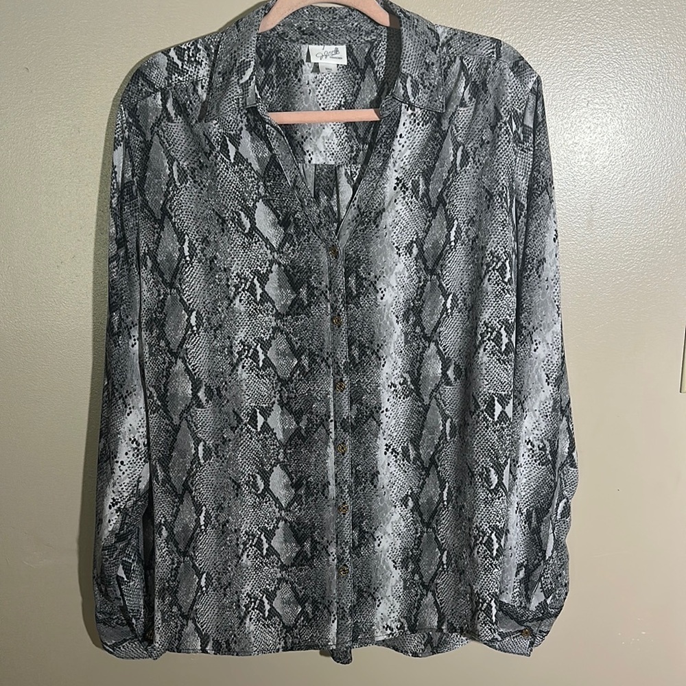 Jaclyn Smith Reptile Snake Print Career Top‎ | XXL
